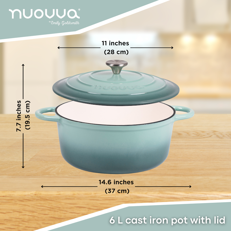Enamelled Cast Iron Dutch Oven Casserole Pot, Nuovva