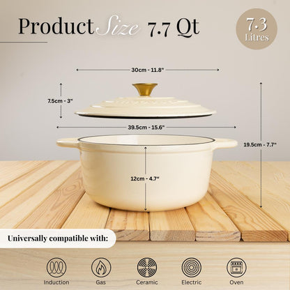 Enamelled Cast Iron Dutch Oven Casserole Pot, Nuovva