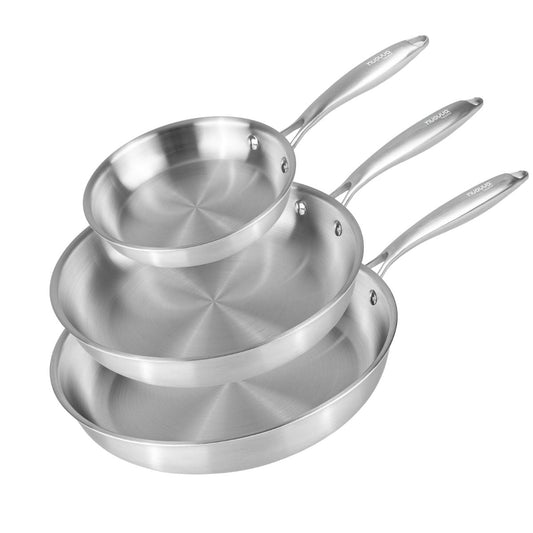 3-Piece Stainless Steel Frying Pan Set, Nuovva