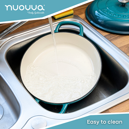 Shallow Enamelled Cast Iron Dutch Oven Casserole Pot (30cm & 32cm), Nuovva