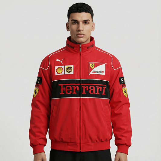 Rari F1-racerteamjakke – rød Scuderia Motorsport-zipjakke