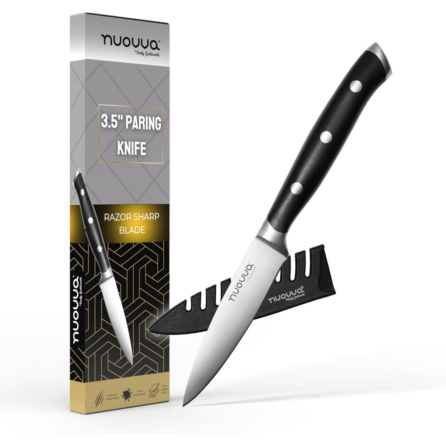 3.5-Inch High Carbon Stainless Steel Paring Knife, Nuovva