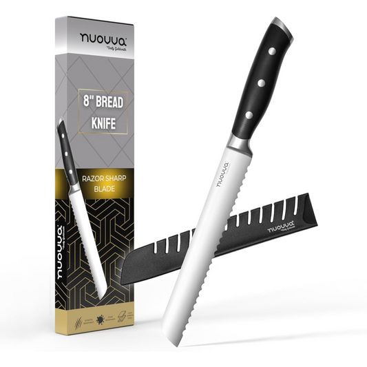 8-Inch Stainless Steel Serrated Bread Knife, Nuovva