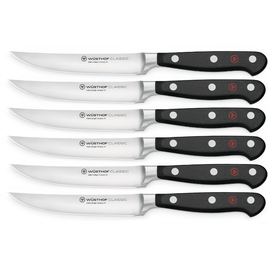 Wüsthof Classic Steak Knife 6-Piece Set - 12cm | Black | (WU9730)