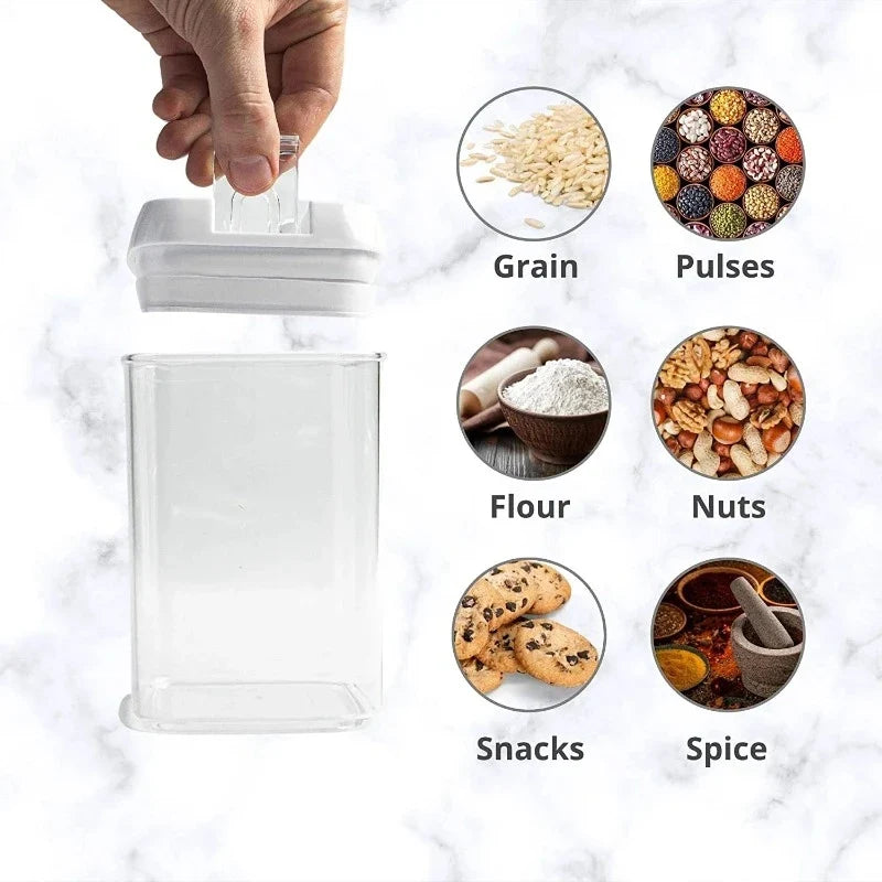 5-Piece Food Storage Container Set with Black or White Lids, Nuovva