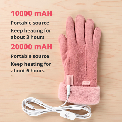 Essantials | Heated Gloves for Women UK – Ladies Thermal Waterproof Winter Gloves with Touch Screen & USB Rechargeable Warm Design