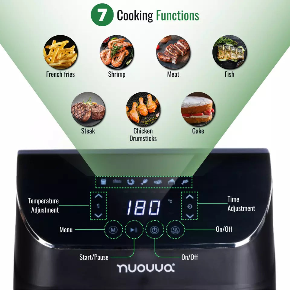4L Air Fryer Oven with Preset Cooking Functions – 1200W, Nuovva