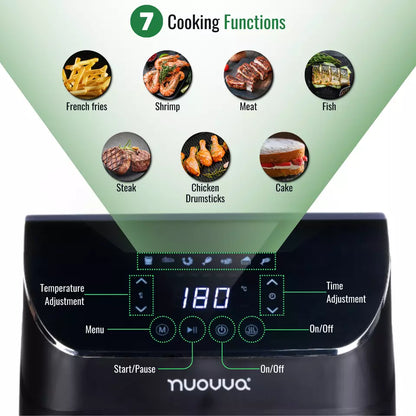 4L Air Fryer Oven with Preset Cooking Functions – 1200W, Nuovva