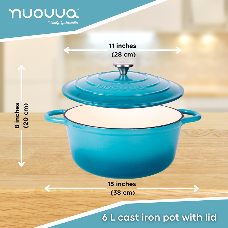 Enamelled Cast Iron Dutch Oven Casserole Pot, Nuovva