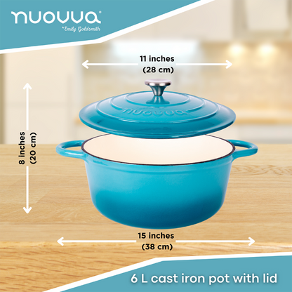 Enamelled Cast Iron Dutch Oven Casserole Pot, Nuovva