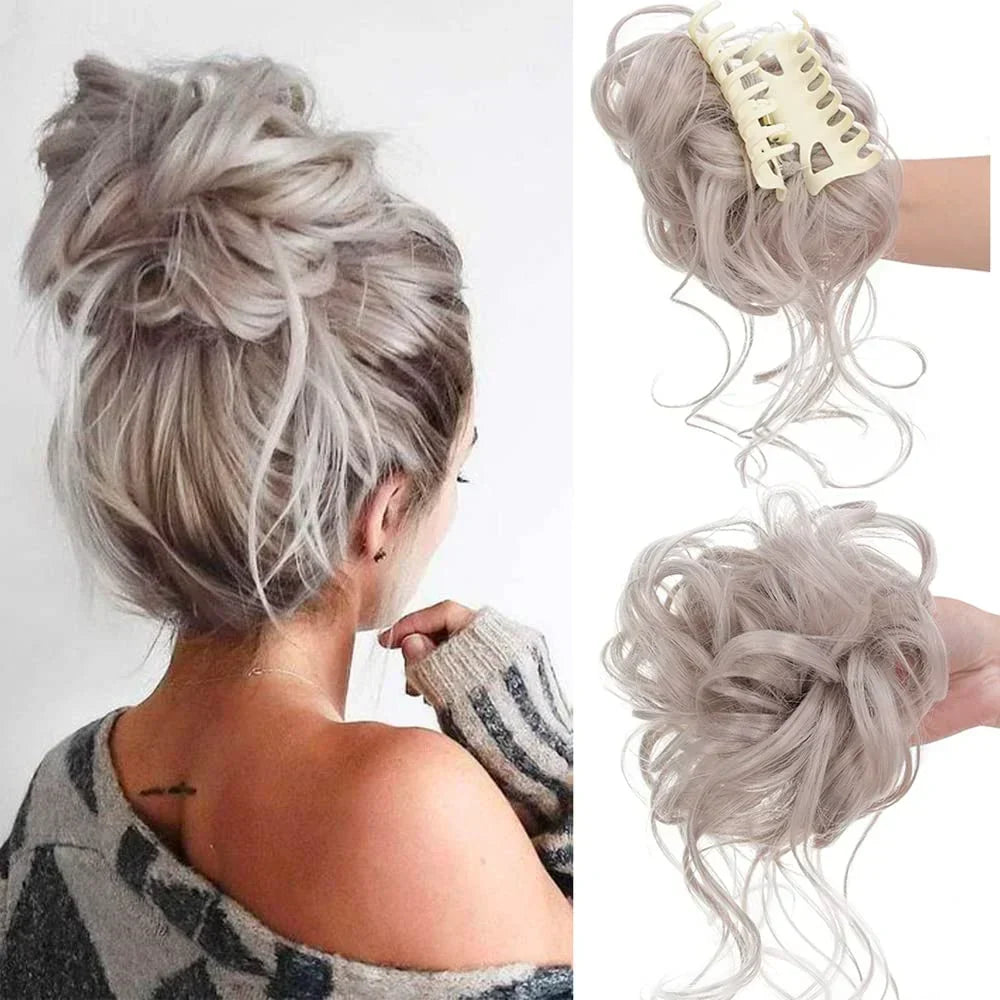 essantials | Curly Hair Bun – Clip-in Hair Piece with Volume and Natural Look