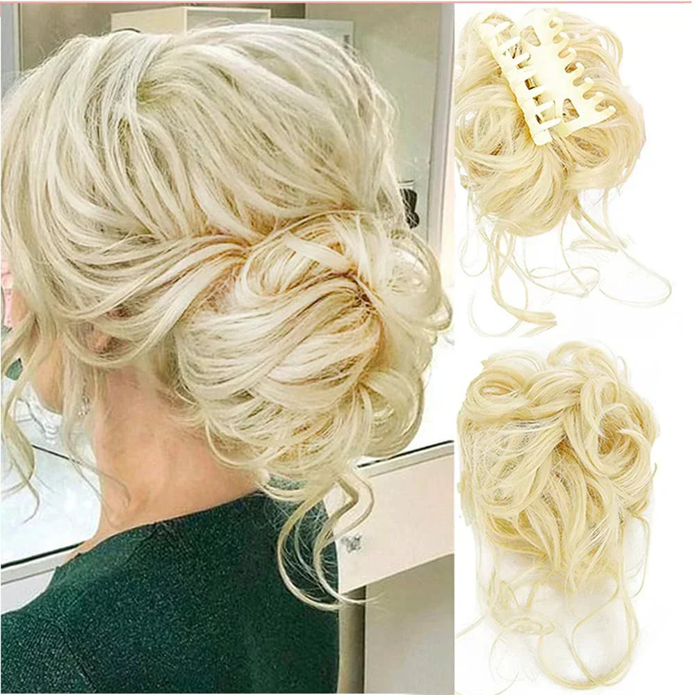 essantials | Curly Hair Bun – Clip-in Hair Piece with Volume and Natural Look