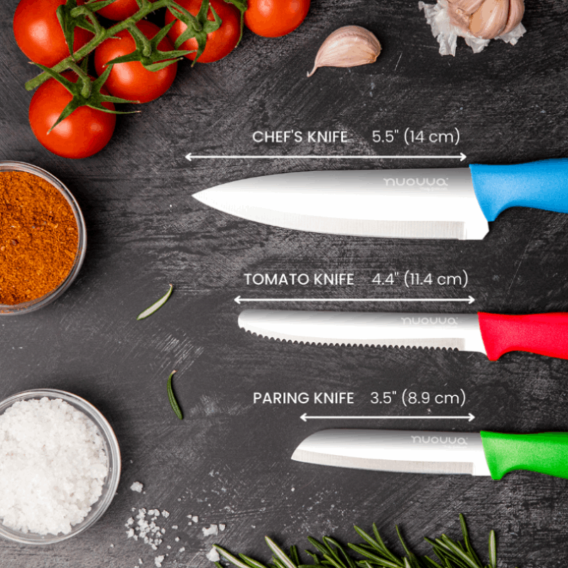 3-Piece Stainless Steel Non-Stick Kitchen Knife Set, Nuovva