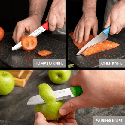 3-Piece Stainless Steel Non-Stick Kitchen Knife Set, Nuovva
