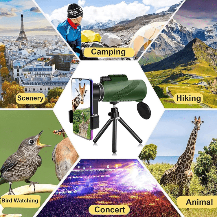 Essantials | Compact  Ultra-Zoom Monocular | HD Lens, Lightweight & Perfect for Hiking, Birdwatching, and Sports Events