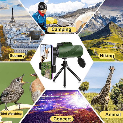 Essantials | Compact  Ultra-Zoom Monocular | HD Lens, Lightweight & Perfect for Hiking, Birdwatching, and Sports Events