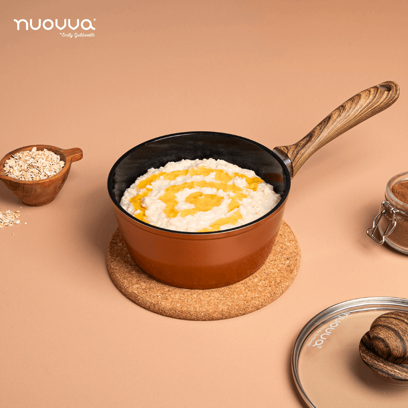 Non-Stick Saucepan with Lid (Multiple Sizes & Multiple Colours) by Nuovva