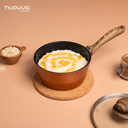 Marble Granite Non-Stick Saucepan Set with Glass Lids (2-Piece / 3-Piece), Nuovva