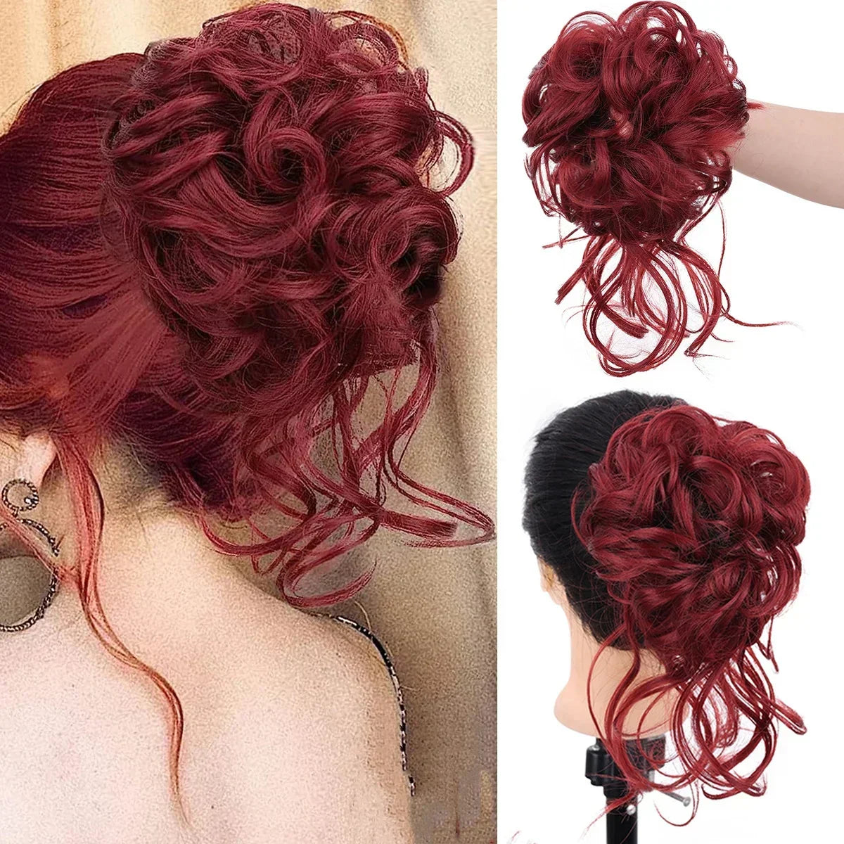 essantials | Curly Hair Bun – Clip-in Hair Piece with Volume and Natural Look