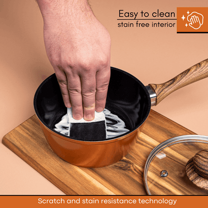 Non-Stick Saucepan with Lid (Multiple Sizes & Multiple Colours) by Nuovva