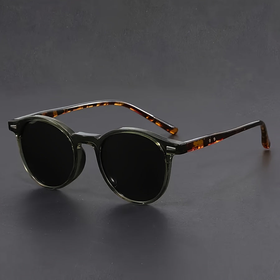 Essantials | Men's Sunglasses RetroView – Round Tortoiseshell Glasses with Lightweight Frame