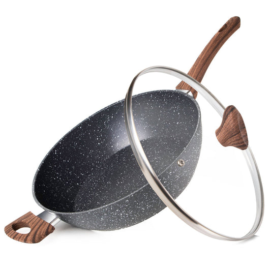 28cm Non-Stick Sauté Pan with Glass Lid, Nuovva