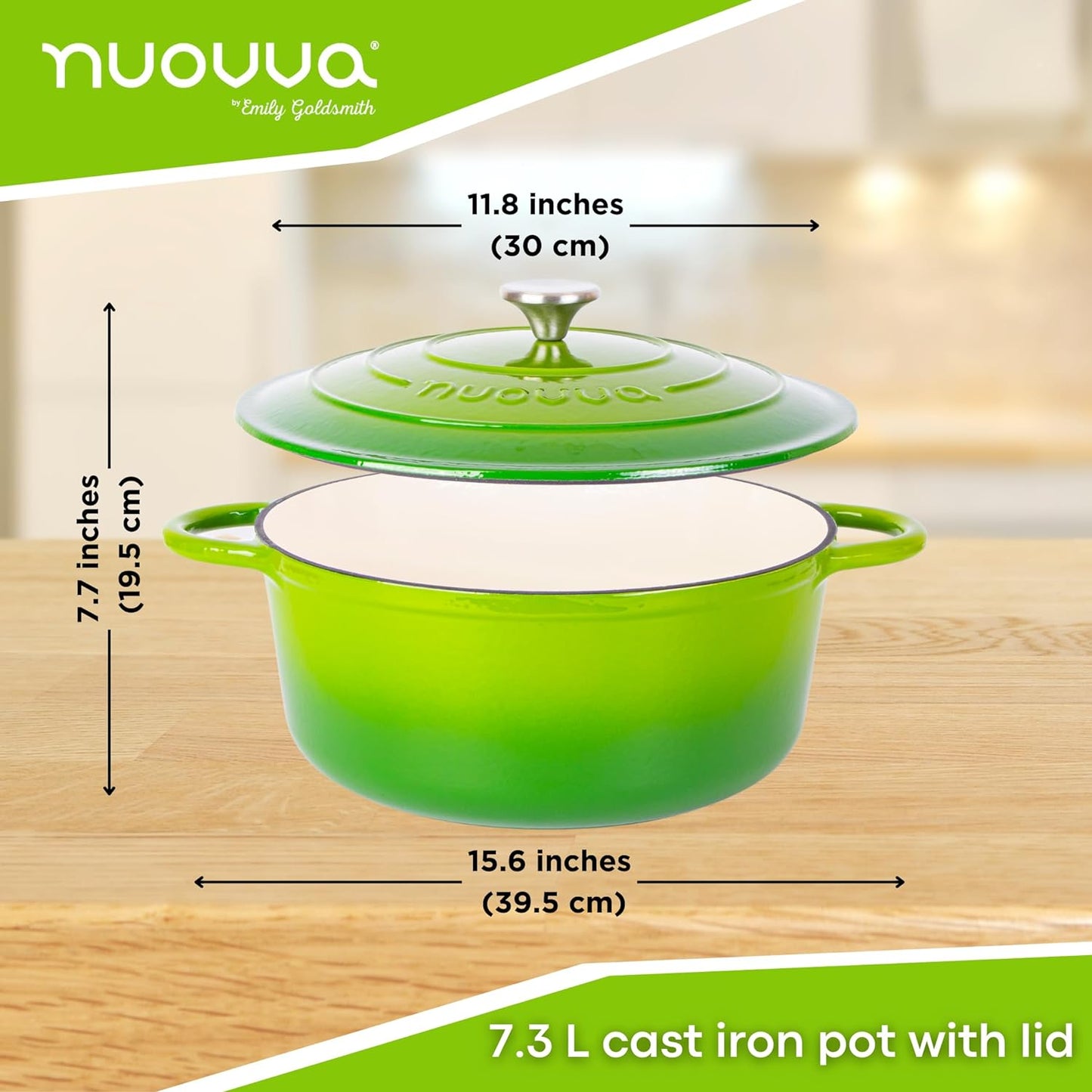 Enamelled Cast Iron Dutch Oven Casserole Pot, Nuovva