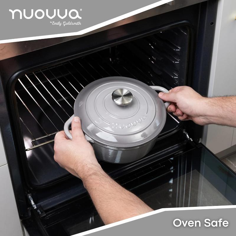 Enamelled Cast Iron Dutch Oven Casserole Pot, Nuovva