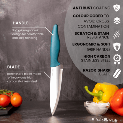 3-Piece Stainless Steel Non-Stick Kitchen Knife Set, Nuovva