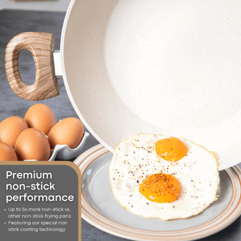 28cm Non-Stick Sauté Pan with Glass Lid, Nuovva