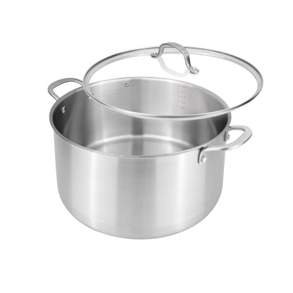 Stainless Steel Shallow Casserole Dish with Lid, Nuovva