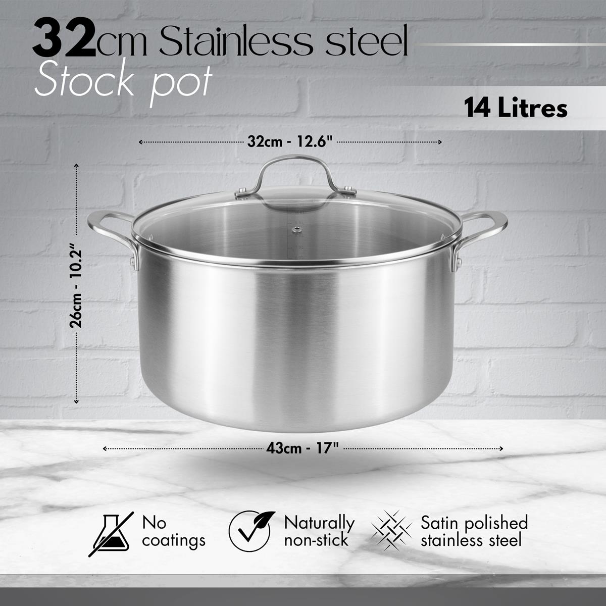 Stainless Steel Shallow Casserole Dish with Lid, Nuovva