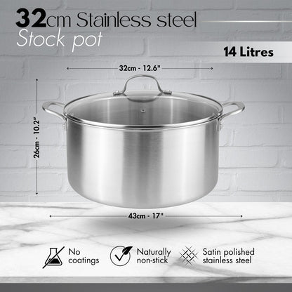 Stainless Steel Shallow Casserole Dish with Lid, Nuovva