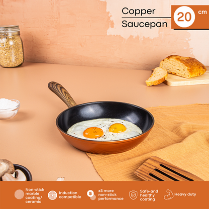 Copper Induction Non-Stick Frying Pan (18cm, 20cm & 26cm), Nuovva