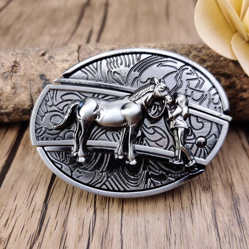 Essantials | Metal Oval Cowboys Belt Buckle