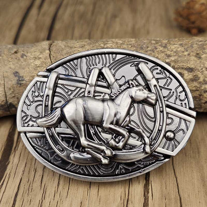 Essantials | Metal Oval Cowboys Belt Buckle
