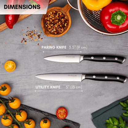 2-Piece Stainless Steel Paring and Utility Knife Set, Nuovva