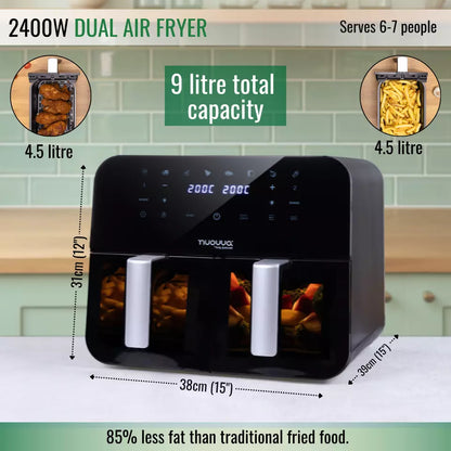 Air Fryer Oven with Preset Cooking Functions (4L, 6.5L & 9L), Nuovva