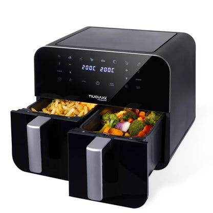 9L Dual Air Fryer Oven with 12 Preset Cooking Functions – 2400W, Nuovva