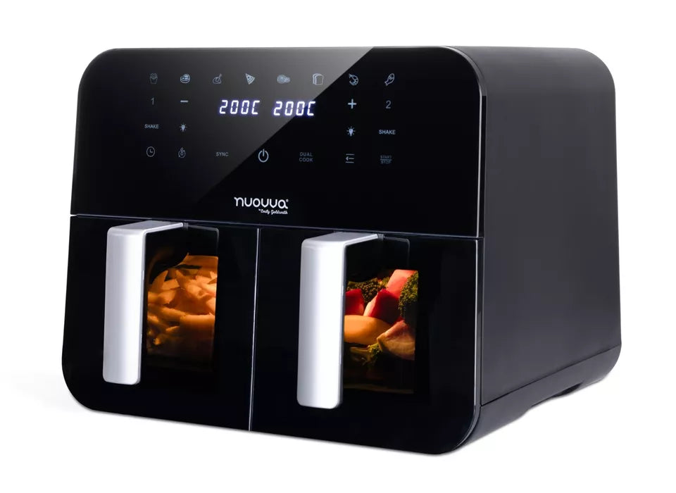 9L Dual Air Fryer Oven with 12 Preset Cooking Functions – 2400W, Nuovva