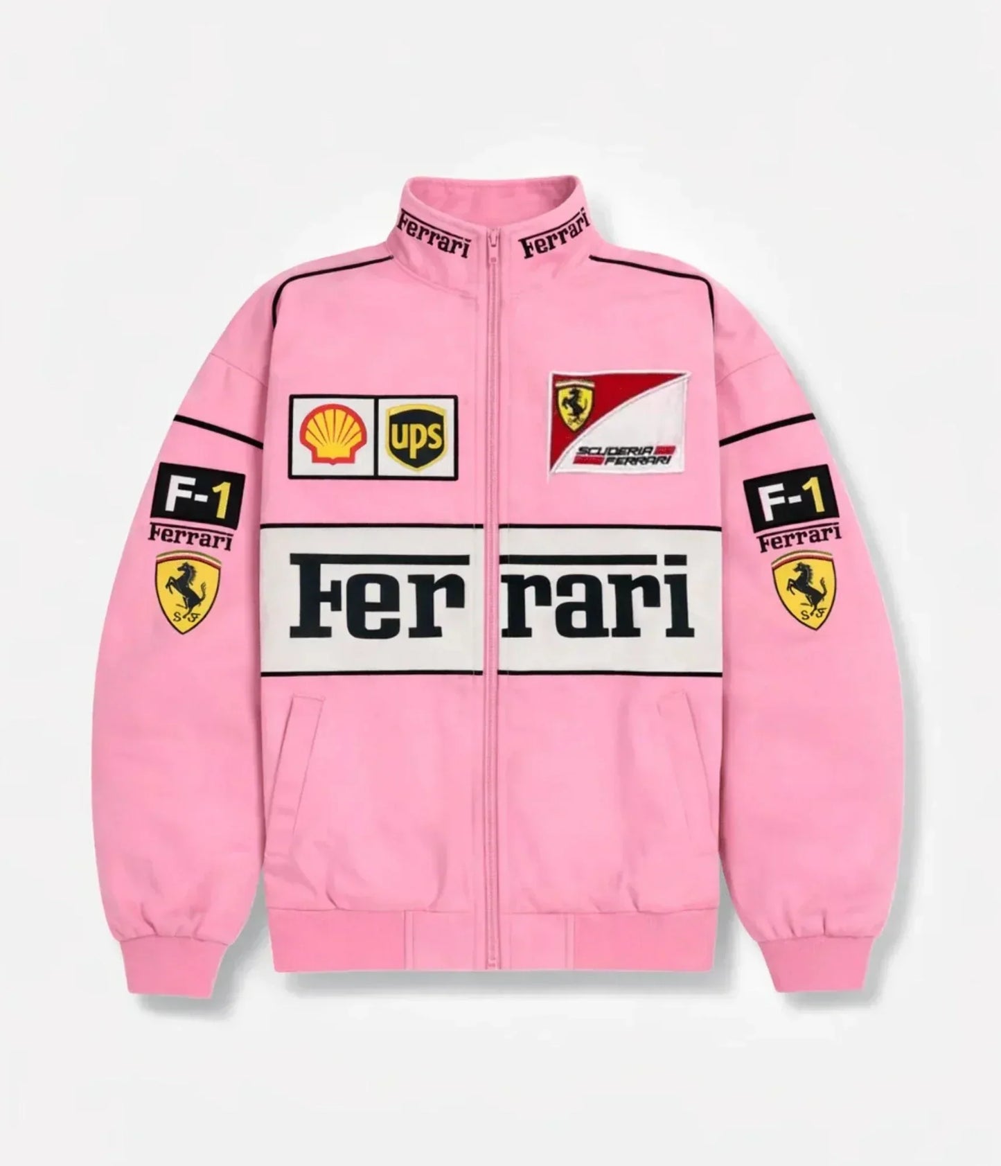 Ferrari F1 Vintage Pink Racing Jacket