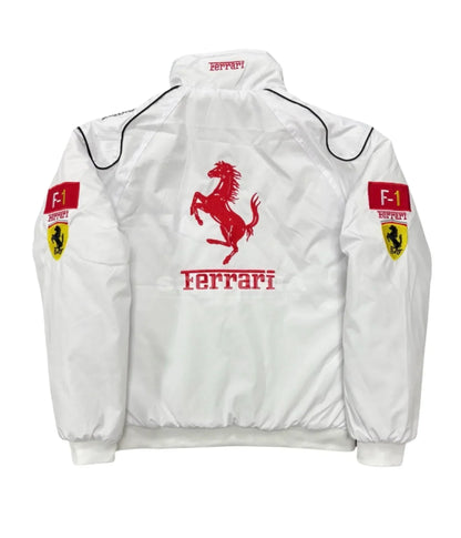Ferrari F1 Vintage  White Racing Jacket